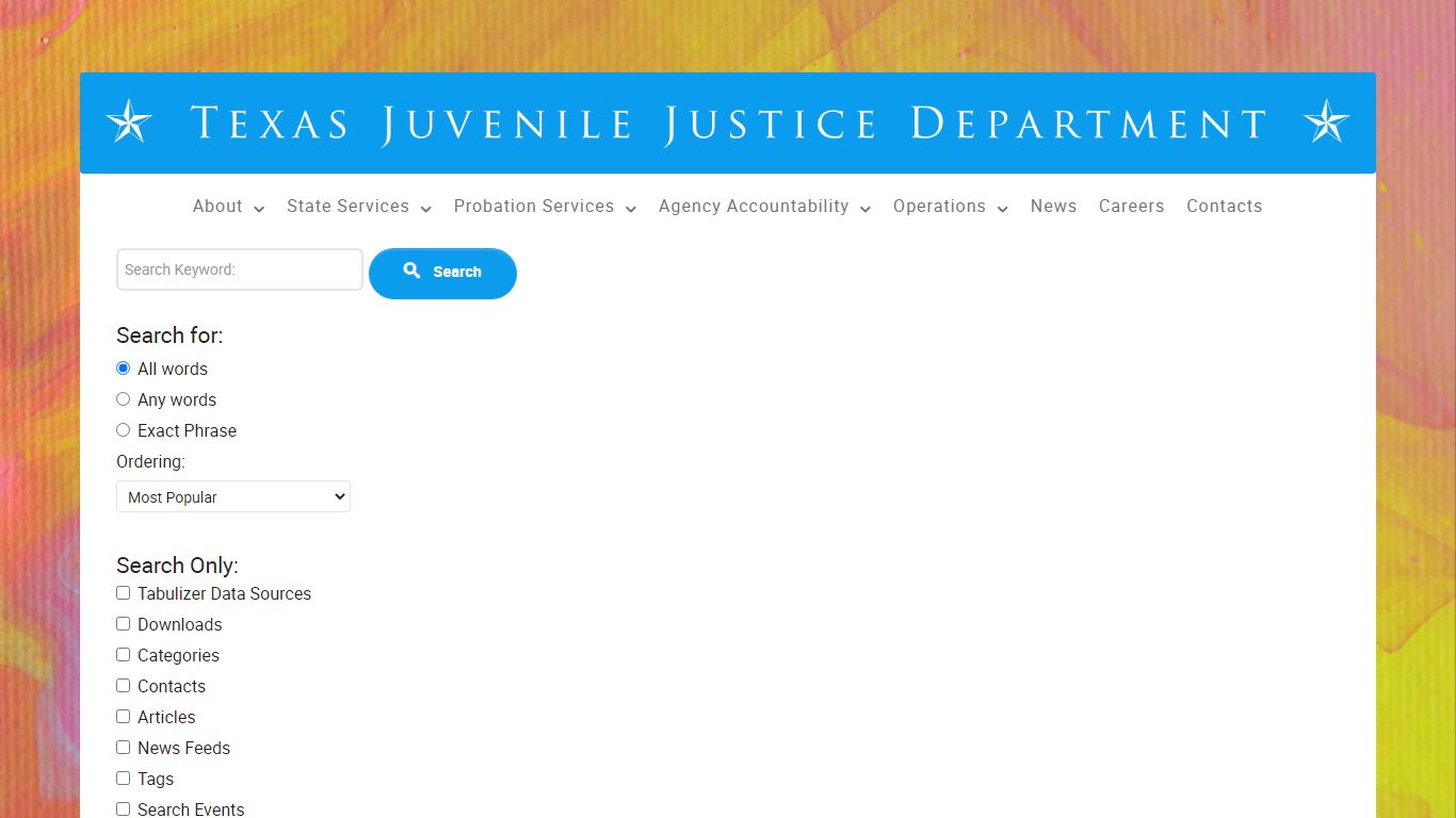 Site Search - Texas Juvenile Justice Department